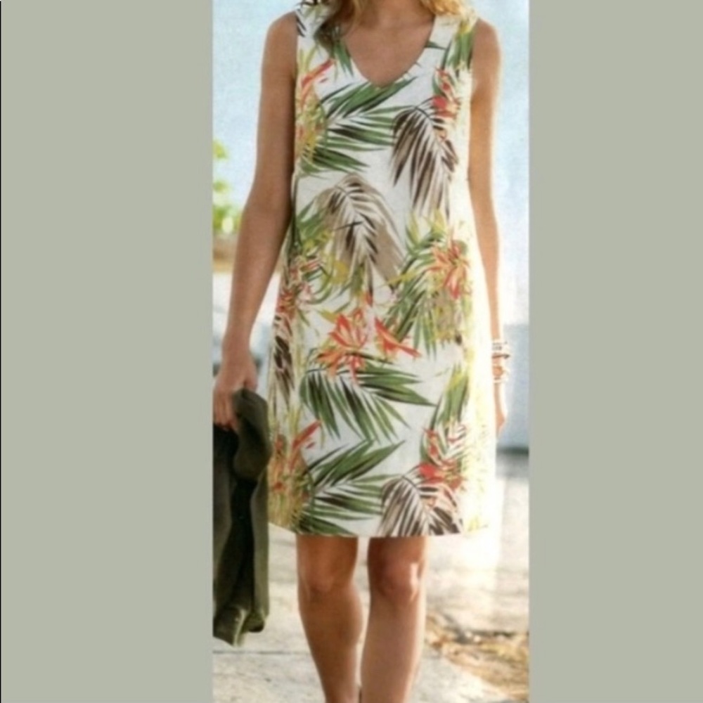 J. Jill tropical print linen dress, small or med
